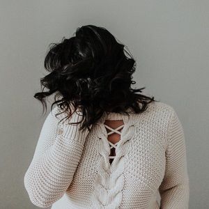 BANANA REPUBLIC HERITAGE Ivory Lace Up Sweater